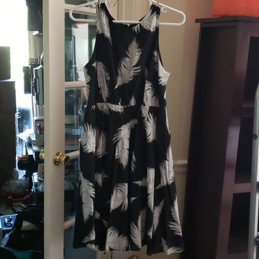 Size 14 Black w/ white whisps Lane Bryant dress